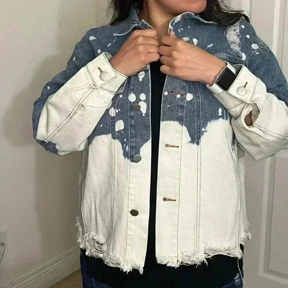 BiBi Distressed Denim Jacket | Size Small - Picture 1 of 6